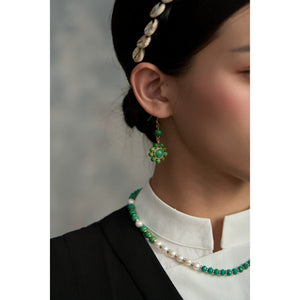 Tibetan Style Handmade Turquoise Earrings 925 Sterling Silver Ear Hooks Niche Retro Ethnic Style Jewelry