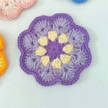 Load image into Gallery viewer, Hand-crocheted Coaster Cute Phoenix Tail Flower Coaster Tea Mat Wool Woven Hand Crochet Flower Piece