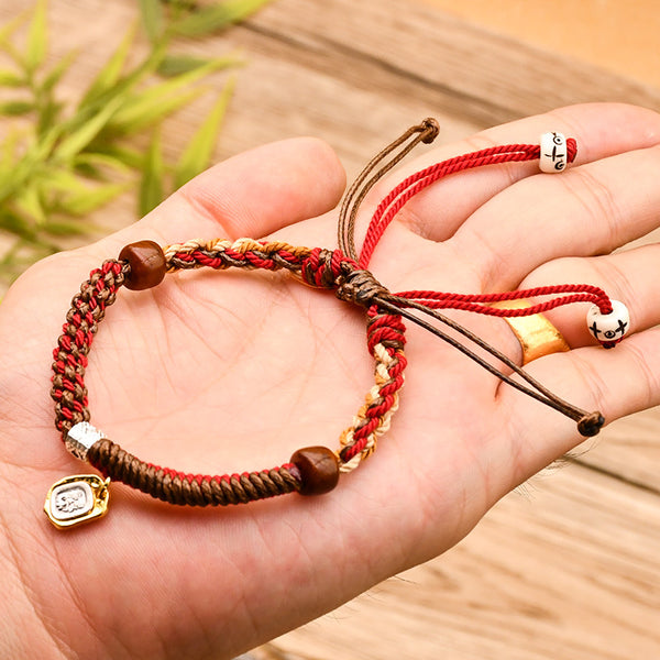 All Hand-woven Tibetan Hand Rope Wenwan Bracelet Hand Rub Cotton Rope Braided Rope Ethnic Style Meaning Hand Decoration Adjustable