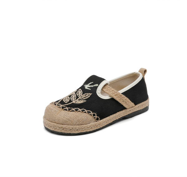 Ethnic Style Embroidered Cloth Shoes, New Hand-embroidered Linen Shoes, Soft-soled Breathable Woven Women's Shoes