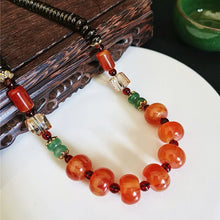 Load image into Gallery viewer, Classic Tibetan Red Blood Beeswax Old Wax Cake Necklace Abacus Bead Collarbone Chain Men&#39;s and Women&#39;s Ethnic Style Retro Neck Jewelry