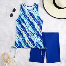 Load image into Gallery viewer, 2026 Printed Tankini Set Two Pieces Swimsuit Women Drawstring Swimwear Female &amp; Long knee Shorts Bathing Swimming Swim Suit