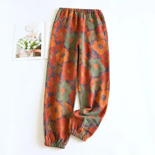 Load image into Gallery viewer, 2025 New Spring Summer Women&#39;s Pajamas 100% Cotton Crepe Pants Women&#39;s Comfortable Loose Large Leaf Home Pants Thin bottoms