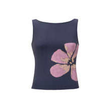 Load image into Gallery viewer, Combhasaki Women&#39;s Y2K Vintage Crop Tank Tops Slim Fitted Aesthetic Flower Print Boat Neck Sleeveless Party Club Summer Camis
