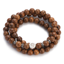 Load image into Gallery viewer, Multilayer Wood Beads Buddha Lotus OM Bracelet Tibetan Buddhist Mala Charm Rosary Bracelet Yoga Wooden For Women Men Jewelry