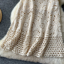 Load image into Gallery viewer, Cotton Floral Crochet Knitted Lace Skirt For Women Vintage Hollow Out Elastic Waist Skirts Summer Holiday Long  Boho Beach Falda