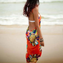 Load image into Gallery viewer, Printed Cover-ups Sexy Beach Dress Women Halter Sling Chiffon Beach Towel Bikini Wrap Pareo Skirts Open-Back Swimwear
