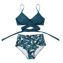 Load image into Gallery viewer, High Waist  Sexy Bikini Set 2024  Biquini Swimwear Women Two Pieces Swimsuit Floral Beachwear V-Neck Bathing Suits Female