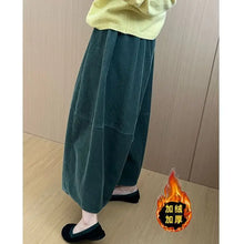 Load image into Gallery viewer, Slimming Effect Corduroy Wide Leg Nine-Tenths Pants Women Casual Style High Waist Polyester Fiber Comfortable Autumn New Arrival
