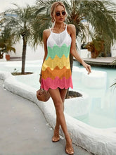 Load image into Gallery viewer, Women's Elegant Rainbow Stripes Dress Sexy Sleeveless Beachwear Colorful Tropical Vacation Style Tube Top Gown