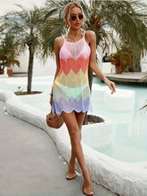 Load image into Gallery viewer, Women's Elegant Rainbow Stripes Dress Sexy Sleeveless Beachwear Colorful Tropical Vacation Style Tube Top Gown