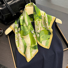 Load image into Gallery viewer, 2025 New 100% Pure Silk Scarf Women Neck Hair Foulard Bandana Square Small Headband Hijab Print Poncho Scarves Pashmina