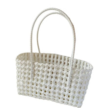 Load image into Gallery viewer, Plastic Hollow Weave Bag Countryside Style Large Capacity Beach Tote Bag Bucket Bag Bohemian Style Woman PVC Handbag Summer