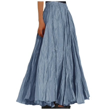 Load image into Gallery viewer, Skirts For Women Female Fashion Casual High Waist Fold Pleatd Dress Soild Vintage Loose Beach Wrap Hip Maxi Long Girls Skirts
