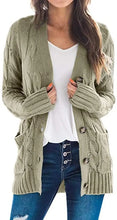 Load image into Gallery viewer, Autumn Winter Women Long Sleeve Knitted Cardigan Single Breasted Solid Color V Neck Loose Sweater Outwear Oversize S-3XL