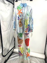 Load image into Gallery viewer, Bohemia Satin Print Loose Two Piece Sets Women Causal Long Sleeve Shirts+Long Wide Leg Pants Female Beach Summer Outfits