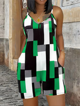 Load image into Gallery viewer, Summer Women's Jumpsuit Striped Print Elegant Sleeveless Shorts Plus Size Romper Casual Fashion