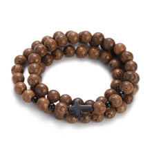 Load image into Gallery viewer, Multilayer Wood Beads Buddha Lotus OM Bracelet Tibetan Buddhist Mala Charm Rosary Bracelet Yoga Wooden For Women Men Jewelry