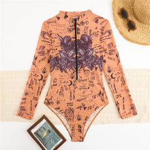 Load image into Gallery viewer, 2026 Swimwear Women Long Sleeved Sun Protection One Piece Swimsuit For Female's Sports Bathers Swimming Bodysuit Beach купальник