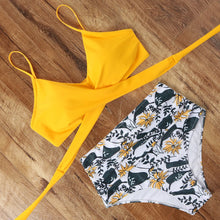 Load image into Gallery viewer, High Waist  Sexy Bikini Set 2024  Biquini Swimwear Women Two Pieces Swimsuit Floral Beachwear V-Neck Bathing Suits Female