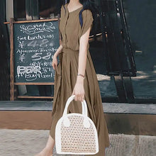 Load image into Gallery viewer, Women Fashion Short Sleeve Dress Summer Elegant Party Vestidos Casual Mid-calf Sundress Femme Vintage OL Robe Kaftan