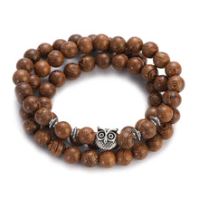 Load image into Gallery viewer, Multilayer Wood Beads Buddha Lotus OM Bracelet Tibetan Buddhist Mala Charm Rosary Bracelet Yoga Wooden For Women Men Jewelry