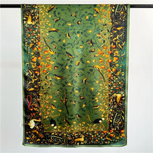 Load image into Gallery viewer, Green Peacock Feather Hijab Summer Beach Pareo Silk Scarf Women Luxury Bandana Soft Long Foulard Femme Designer Bufandas Mujer