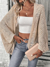 Load image into Gallery viewer, Polyester 100.00% Solid Color Camisole Knit Cardigan Elegant Front Open Bat Wing Sleeve Loose Cardigan for Women