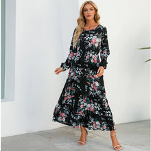 Load image into Gallery viewer, Women Maxi Dresses Sping Autumn Bohemian Casual Full Sleeve High Waist Beach Woman Chiffon Dresses Floral Vestidoes Long Dress