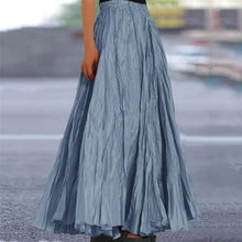 Load image into Gallery viewer, Skirts For Women Female Fashion Casual High Waist Fold Pleatd Dress Soild Vintage Loose Beach Wrap Hip Maxi Long Girls Skirts