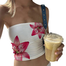 Load image into Gallery viewer, Summer Tube Tops For Women Floral Print Off Shoulder Strapless Bandeau 2000s Aesthetic y2k Clothes