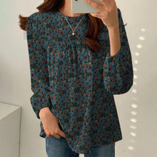 Load image into Gallery viewer, Women Floral Printed Blouse Bohemian Holiday Tops Vintage Long Sleeve Work Shirt Casual Cotton Chemise Female Blusas