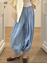 Load image into Gallery viewer, Tossy Summer Fashion Pocket Bloomers Female Trousers Pleated Loose High Waist Patchwork Bandage Streetwear Wide Leg Women Pants