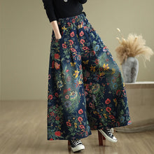 Load image into Gallery viewer, plus Size Denim Wide Leg Pants Women's Autumn Winter New Print Elastic Loose Slimming Casual Straight Cut Commute Sle High ...