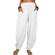 Load image into Gallery viewer, Casual Women Harem Pants Summer Female Cotton Linen Loose Wide Leg Long Pants Homewear LRFZ-922