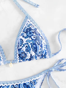 2025 Halter String Triangle Two Piece Bikini Women Swimwear Female Swimsuit Bathers Bathing Swimming Suit Beachwear Summer