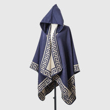 Load image into Gallery viewer, New Fine Ladies' Shawl Scarf with Geometric Pattern Borders Hooded Wrap Shawl Autumn Winter outdoor Travel Stylish Women
