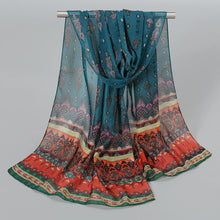 Load image into Gallery viewer, Ethnic New Chiffon Scarf For Women Summer Print Thin Sunscreen Scarves Soft Shawl Foulard Viscose Autumn Female Wrap Shawls