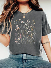 Load image into Gallery viewer, Harajuku Flowers and Plants Vintage Women T Shirt Short Sleeve Crew Neck Summer Tshirt Tops for Women Clothes