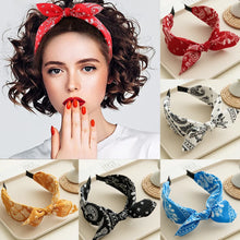 Load image into Gallery viewer, Fashion Paisley Bandana Headband for Women Top Knotted Bow Hairbands Cute Rabbit Ear Turban Headwrap Hair Band Girls Accessories