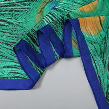 Load image into Gallery viewer, Green Peacock Feather Hijab Summer Beach Pareo Silk Scarf Women Luxury Bandana Soft Long Foulard Femme Designer Bufandas Mujer