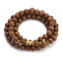Load image into Gallery viewer, Multilayer Wood Beads Buddha Lotus OM Bracelet Tibetan Buddhist Mala Charm Rosary Bracelet Yoga Wooden For Women Men Jewelry