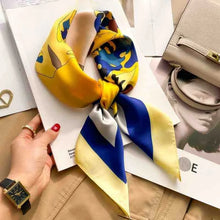 Load image into Gallery viewer, 70cm Leopard Print Silk Square Scarf for Women Satin Shawl Fashion Wraps Neckerchief Female Hair Bands Ribbon Headband Bandana