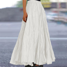 Load image into Gallery viewer, Skirts For Women Female Fashion Casual High Waist Fold Pleatd Dress Soild Vintage Loose Beach Wrap Hip Maxi Long Girls Skirts
