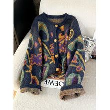 Load image into Gallery viewer, Autumn Retro Sweater Cardigan Women Korean Fashion Thick Metal Embroidery Knitted Gentle Vintage Clothes