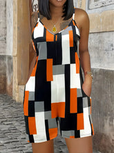 Load image into Gallery viewer, Summer Women's Jumpsuit Striped Print Elegant Sleeveless Shorts Plus Size Romper Casual Fashion