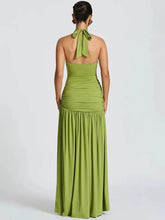 Load image into Gallery viewer, Mozision Elegant Backless Sexy Maxi Dress Set Women Halter Bodysuit And Maxi Skirt Matching Set Female Ruched Split Dress Sets