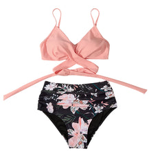 Load image into Gallery viewer, High Waist  Sexy Bikini Set 2024  Biquini Swimwear Women Two Pieces Swimsuit Floral Beachwear V-Neck Bathing Suits Female