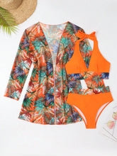 Load image into Gallery viewer, Halter Print Bikini Sets 3PCS Women Swimsuit With Kimono High Waist Swimwear Female Bathers Bathing Swimming Swim Suit Beachwear