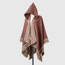 Load image into Gallery viewer, New Fine Ladies' Shawl Scarf with Geometric Pattern Borders Hooded Wrap Shawl Autumn Winter outdoor Travel Stylish Women